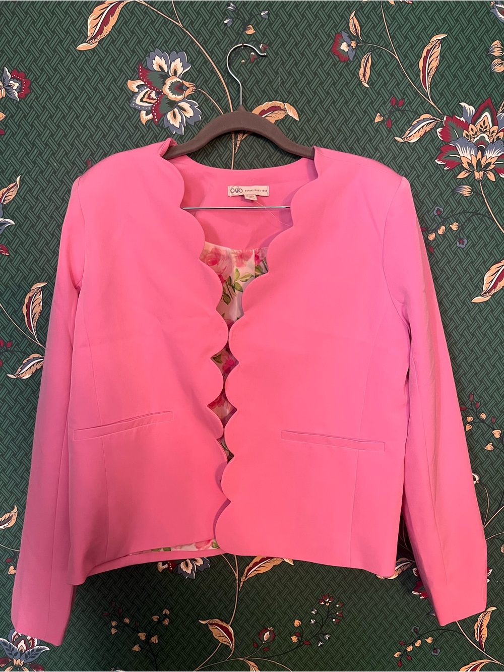 Cato Pink Scallop-Edge Women's Blazer